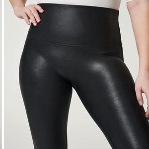 Spanx Faux Leather Leggings - Black - Large Tall